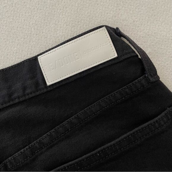 RE/DONE Levi’s Originals High Rise Ankle Fray Crop with Stretch Worn Black 26 - Picture 9 of 10